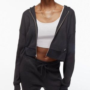 Aritzia TNA waffle zip hoodie